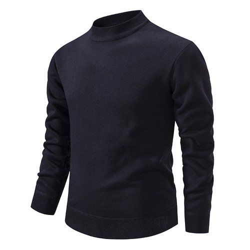 Men's Knit Sweater, Cable Knit Long Sleeve Top, Men's Stylish Trendy Solid Color Autumn/Winter Thick Warm Base Shirt