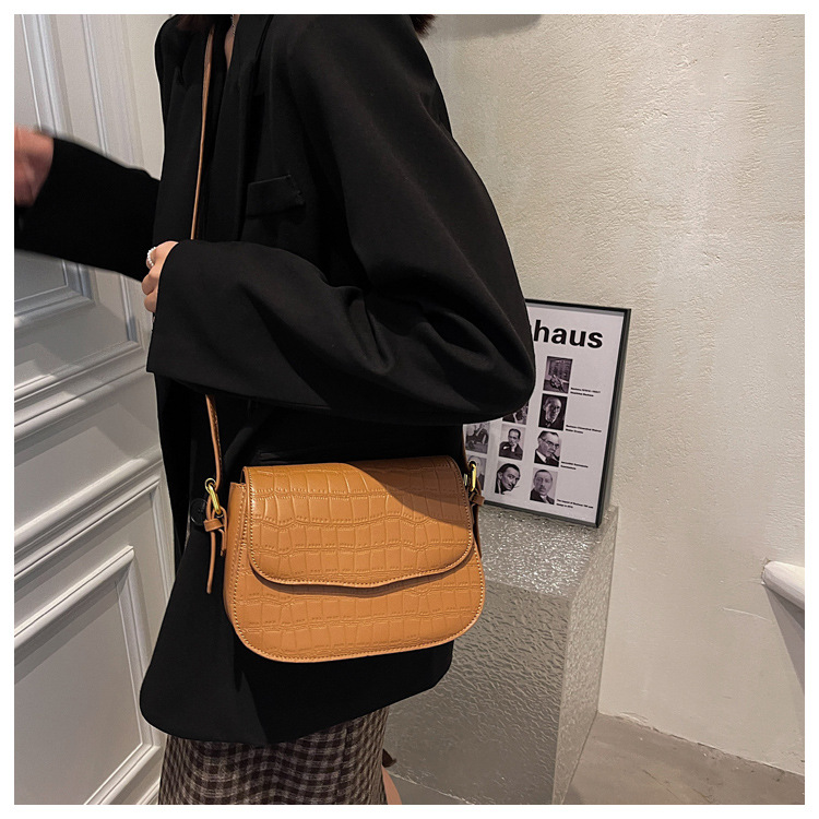 Fashion New Crocodile Pattern Solid Color Square Bag Wholesale Nihaojewelry display picture 1