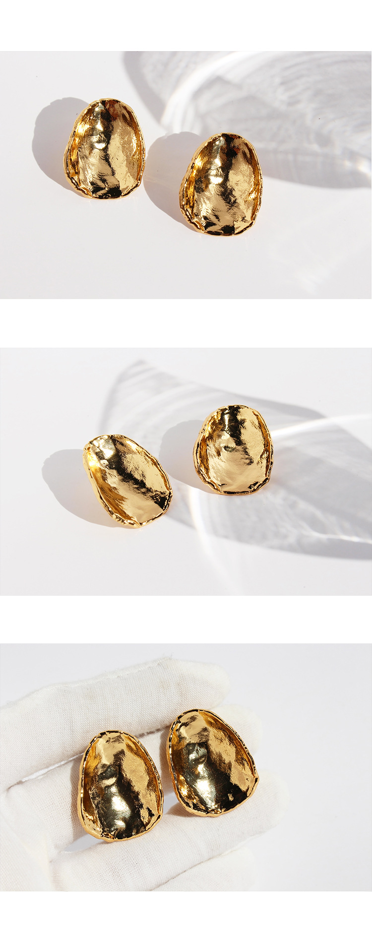 Brass Material 1 Pair Casual Simple Style Geometric Brass 18K Gold Plated Ear Studs