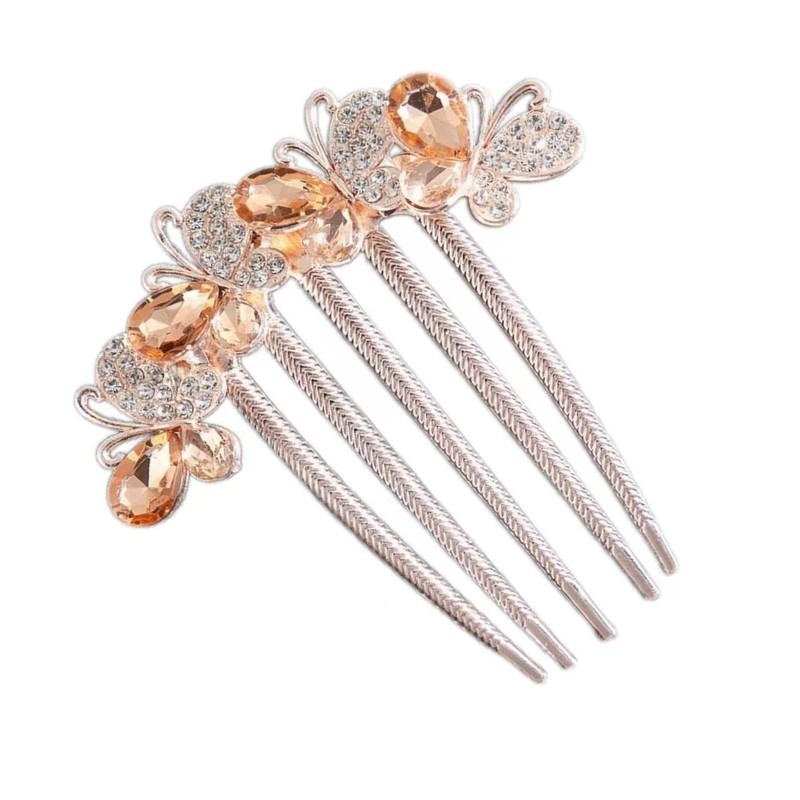 新しいハイエンド合金ダイヤモンドがちりばめられた5本歯のヘアアクセサリー、ポニーテール、後頭部に多用途のヘアピン、ヘアピン、ヘアピン|undefined