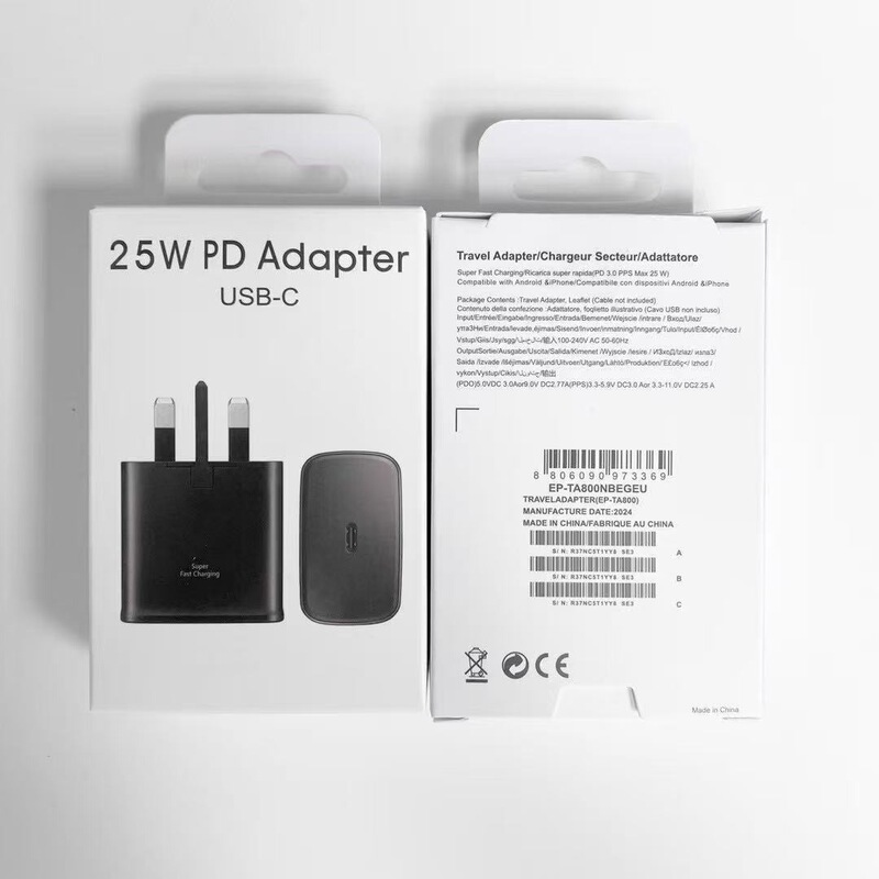 Suitable for Samsung Pd25W British Standard European Standard Charger Neutral Samsung 25W Charger Ep-Ta800 American Standard