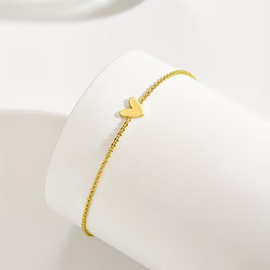 韩版不锈钢女士爱心手链气质百搭个性潮流热卖高级感钛钢链条饰品