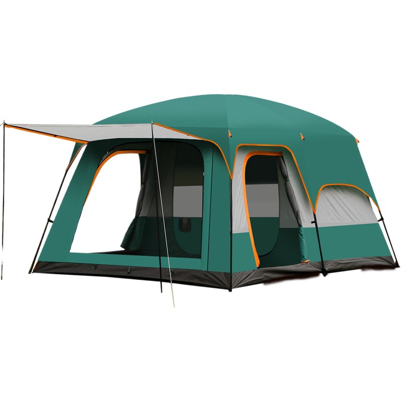 Suministros de acampada transfronterizos tienda portátil al aire libre para 3-4 personas estilo de camping toldo dos habitaciones y una sala de estar tienda grande transpirable juego completo