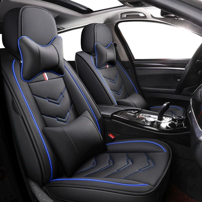 Leather Seat Covers, Summer Seat Covers — Seat cushion, seat cover - black-and-blue-deluxe-edition