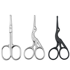 Crane scissors, stainless steel nose hair scissors, trimming eyebrows, beards, hair split ends, small beauty scissors, trimming threads for home use