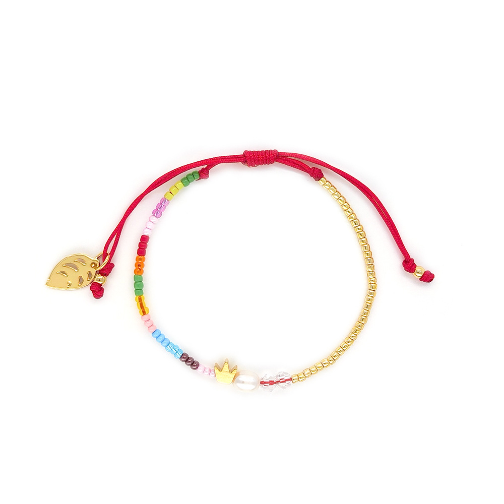 1 Piece Quantity Casual Elegant Lady Heart Shape Freshwater Pearl Seed Bead Copper Beaded Chain Beaded Bracelets Wholesale
