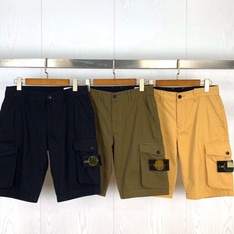Stone 24 Trendy Brand Cross-Border American Style Stone Side Label Multi-Pocket Washed Cargo Casual Shorts Unisex Foreign Trade