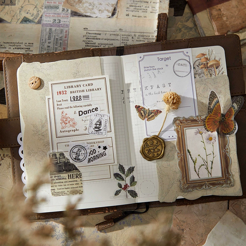 Подбирая ткань из бумаги и бумаги из серии материалов 28 листов ретро текстуры