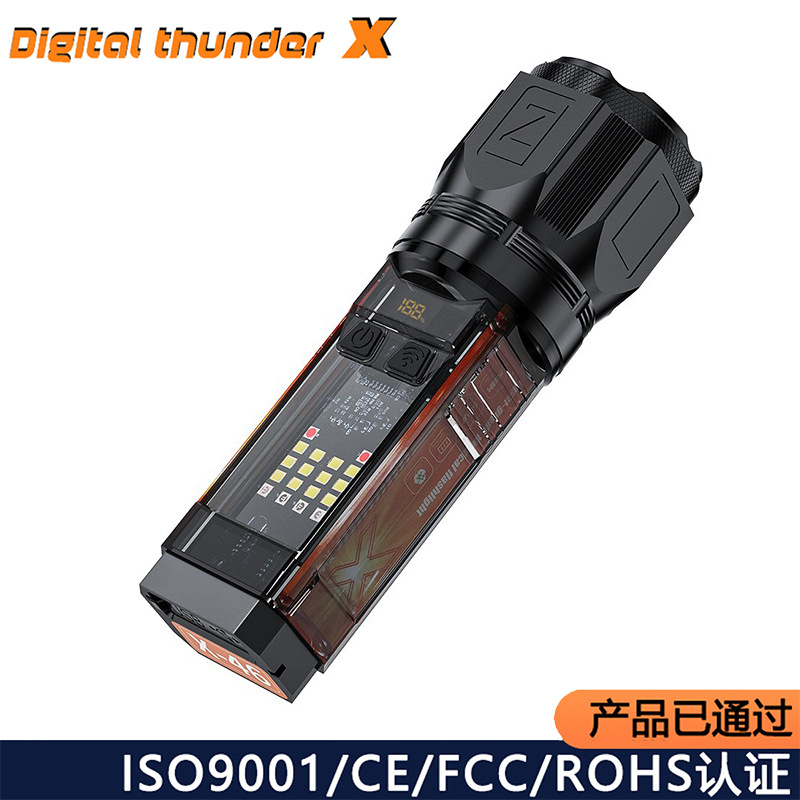 Linterna láser blanca transfronteriza transfronteriza de luz fuerte Linterna solar multifunción de carga súper brillante y largo alcance