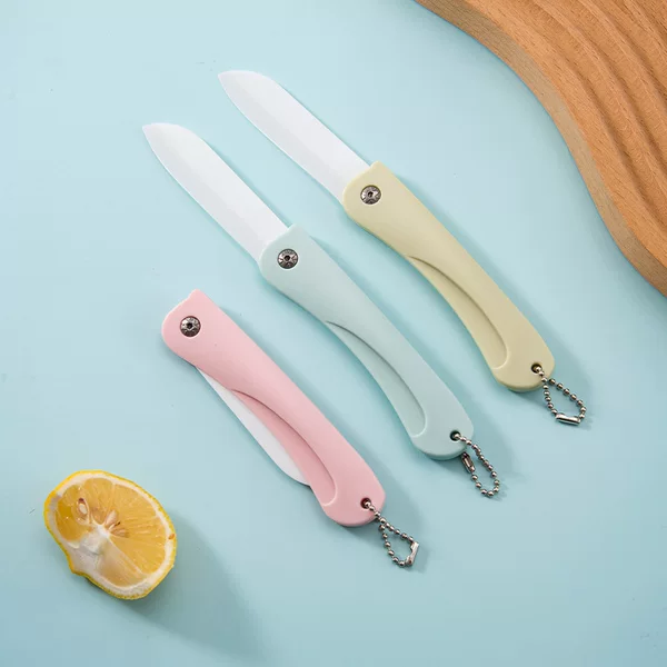 Fruit Peeling Knife, Rust-Free Ceramic Fruit Knife, Foldable Portable Peeling Knife for Cutting Apple Skin, Foldable and Storable