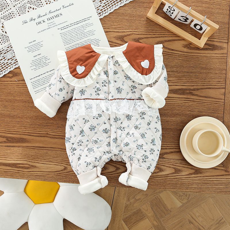 Children's keep warm demi-season lace bodysuit for new born girl's…
