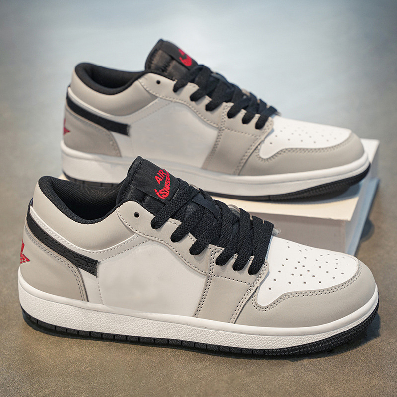 Official Flagship Aj Men's Shoes, Low-Top Smoke Gray Lion Nite Sneakers, Gray and White Sports Shoes, Air Force 1 Women's Shoes