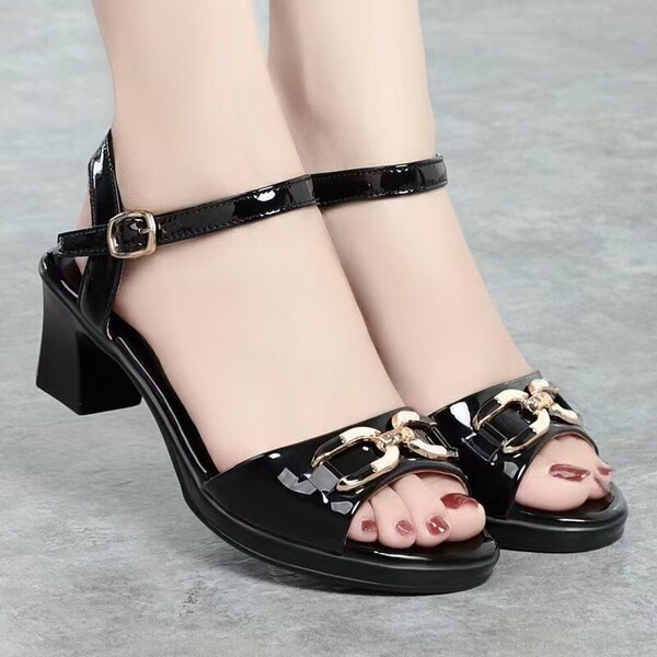 Fashionable sandals made of soft leather with a strap