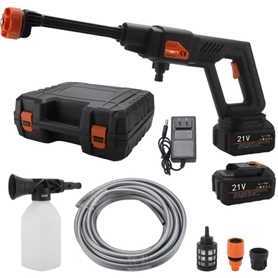 Lithium Battery Water Gun, High-Power Electric | Portable car washer - european-regulations-black-orange