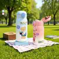 New Style Cute Teddy Bear Thermos Cup for Girls, 320ml Direct Drinking Pop-Up Lid Stainless Steel Cold-Keeping Cup, Portable New Style Cute Teddy Bear Thermos Cup for Girls, 320ml Direct Drinking Pop-Up Lid Stainless Steel Cold-Keeping Cup, Portable