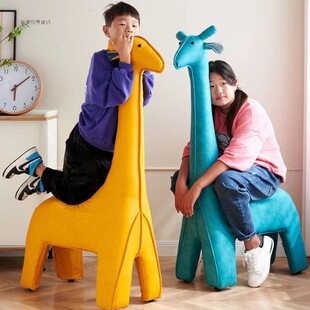Factory Direct Sales Wholesale Giraffe Indoor Toy Ornaments Large Can Add Wheels Simulated Animal Seat Giraffe
