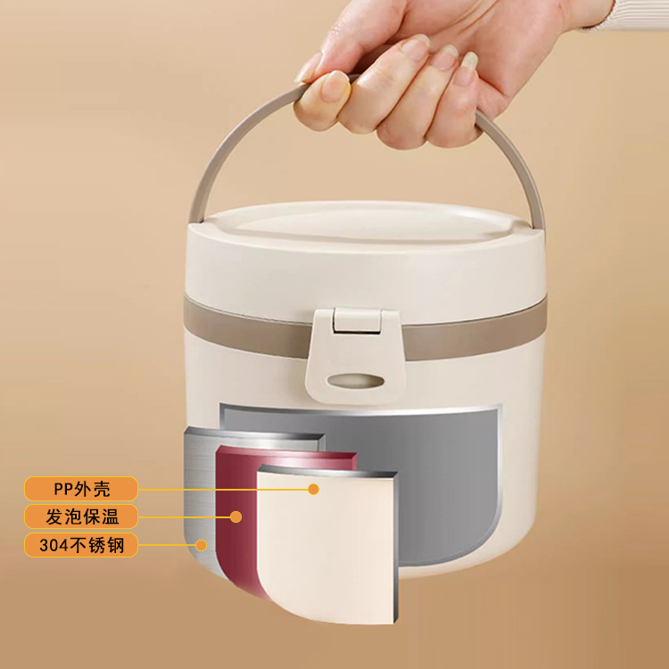 304 caja de almuerzo aislada de múltiples capas de acero inoxidable horno de microondas calefacción lonchera portátil trabajador de oficina lonchera de acero inoxidable