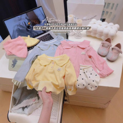 2025秋季女童多色娃娃领坑条打底衫蜜芽薄款长袖上衣