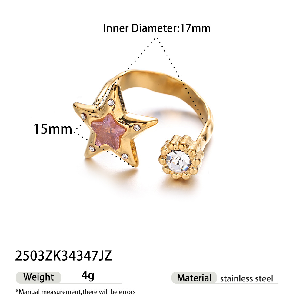 Anillo de acero inoxidable europeo y americano de Tena, acero de titanio, flores que no se desvanecen, anillos de flores, joyas, anillos abiertos transfronterizos apilados