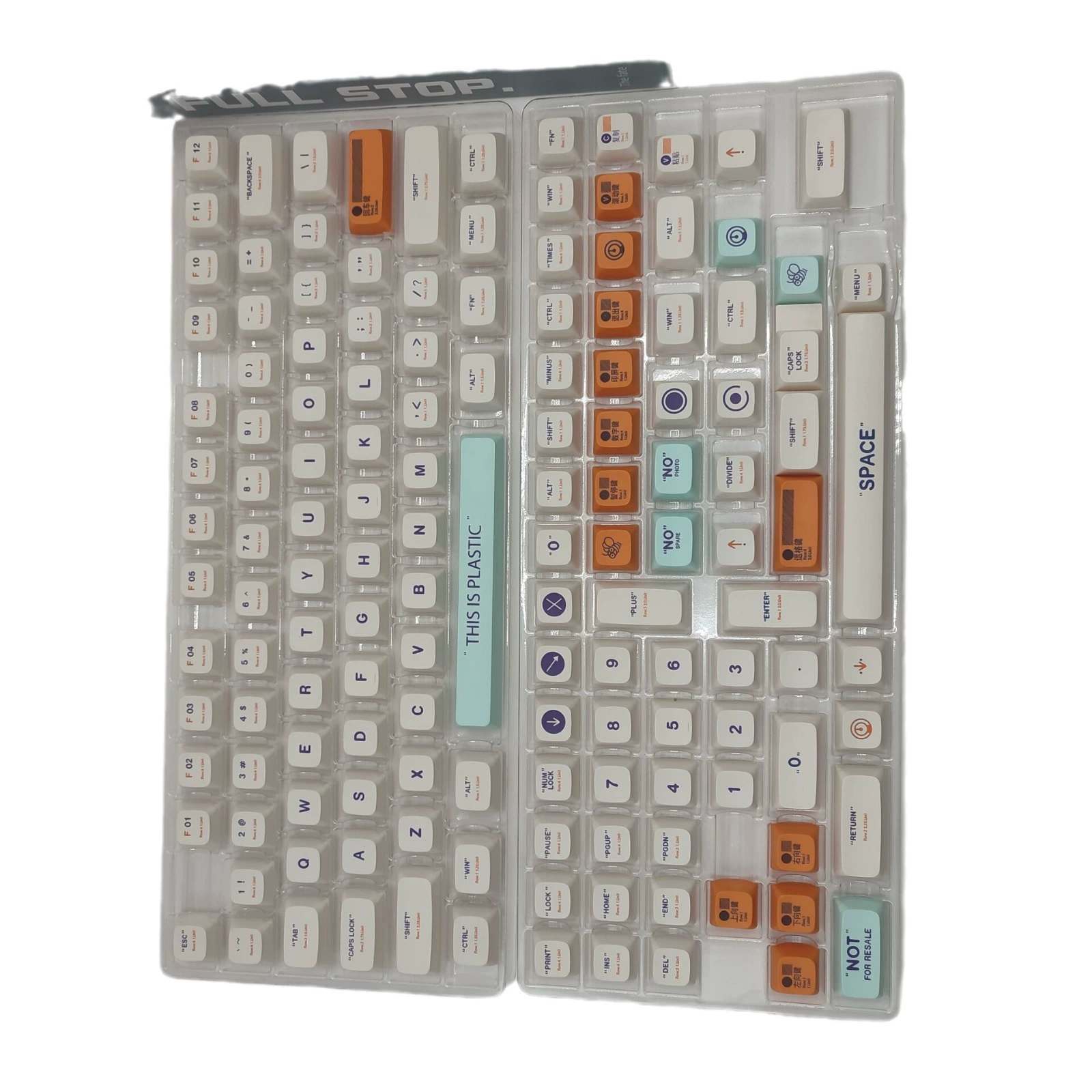 Белая пластиковая клавиша XDA высота, PBT материал, сублимация 108/104/100/98/87/82/68/64/6