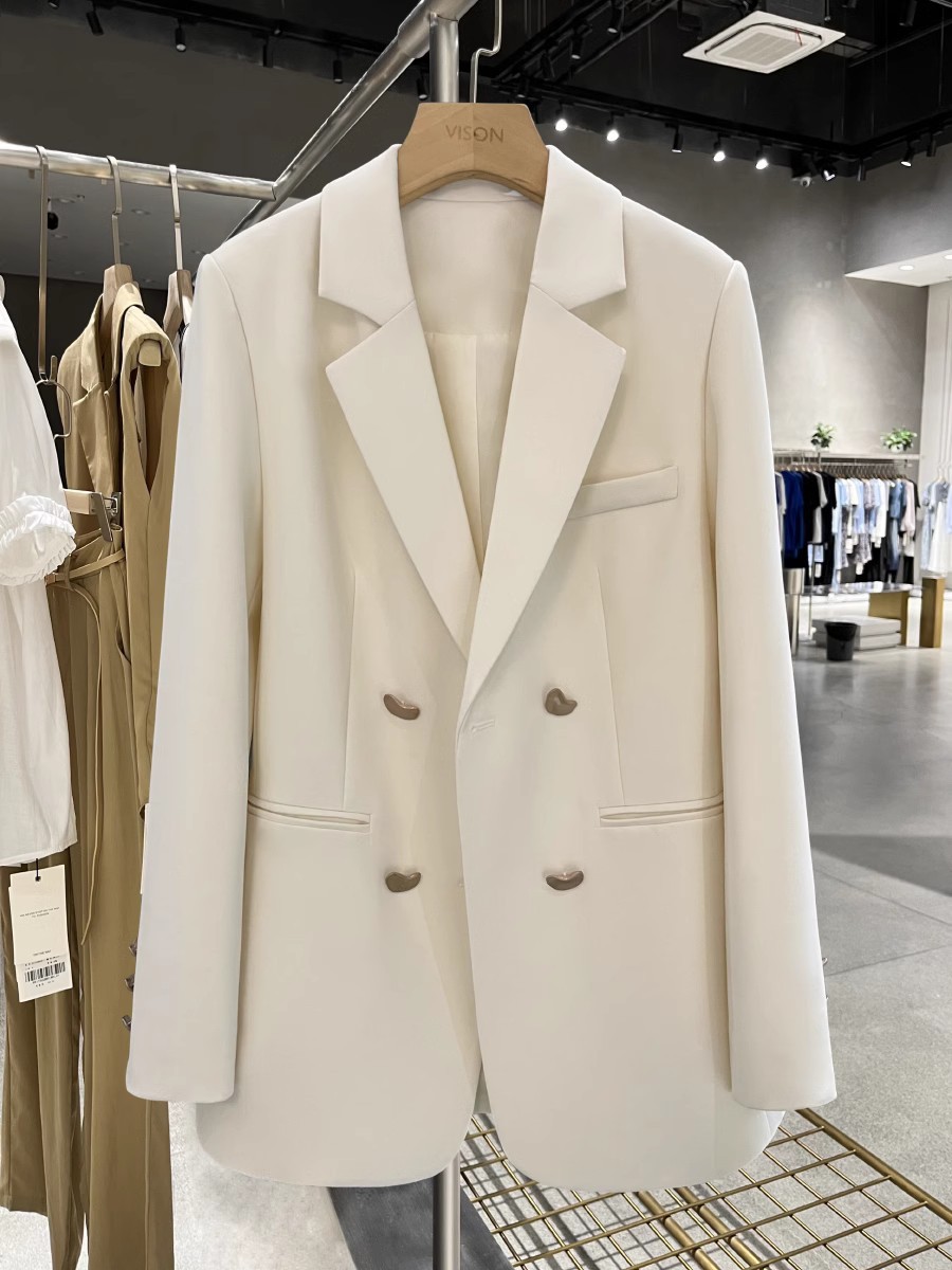Blazer Casual de Vestir para Mujer de Poliéster Manga Larga con Cuello de Solapa