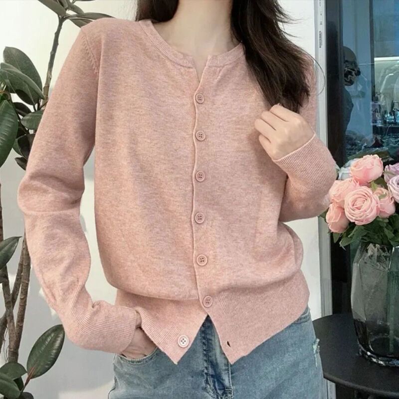 High-end Maillard wear skin-friendly gentle knitted cardigan Korean style loose small outer sweater coat top for women