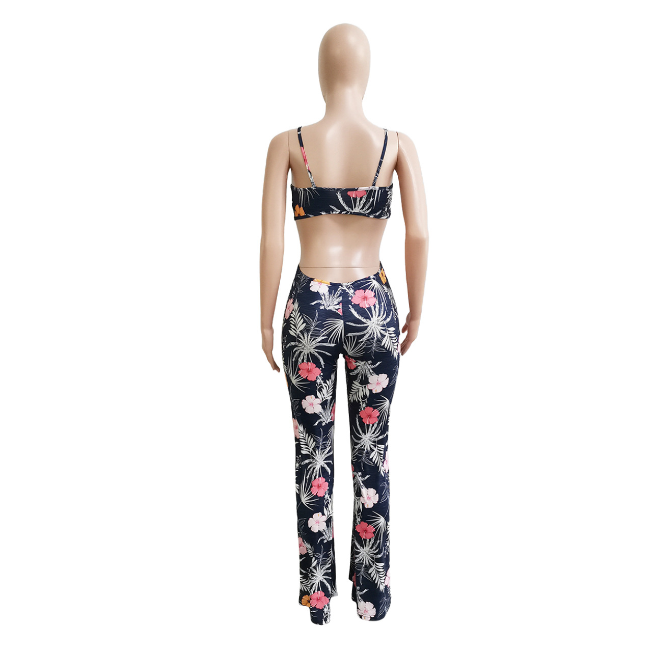 Women Clothing Spring Summer Beach Vacation Tube Top Hollow Out Cutout Jumpsuit