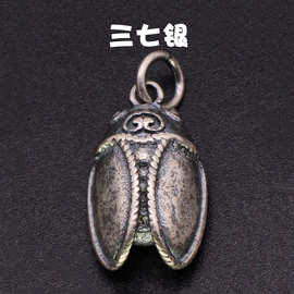 三七银藏饰文玩复古民族风佛珠串链DIY饰品配件蝉知了挂坠挂件011