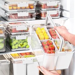 キッチン用ポータブル鮮度保持ボックス、透明食品グレード冷凍ボックス、冷蔵庫用プラスチック密封野菜・果物保存ボックス