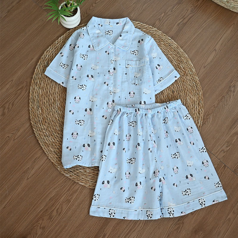 블루 누오미 강아지 반팔 반바지