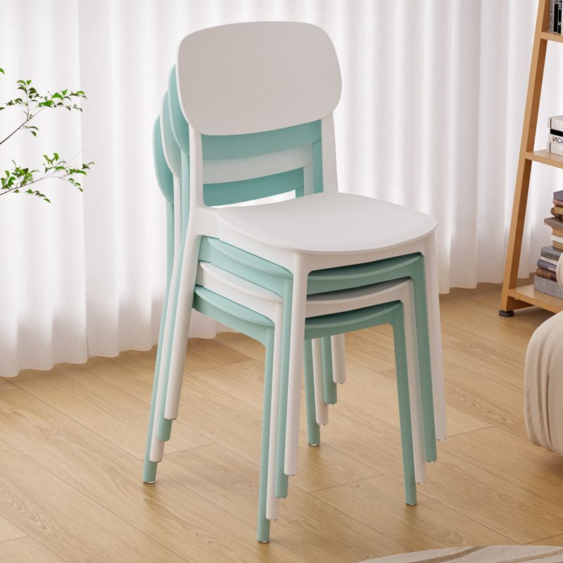 Nordic-Style Thickened Modern Plastic Dining Table with Simple Dining Chairs, Backrest Stools, and Dining Room Chairs for Long Sitting