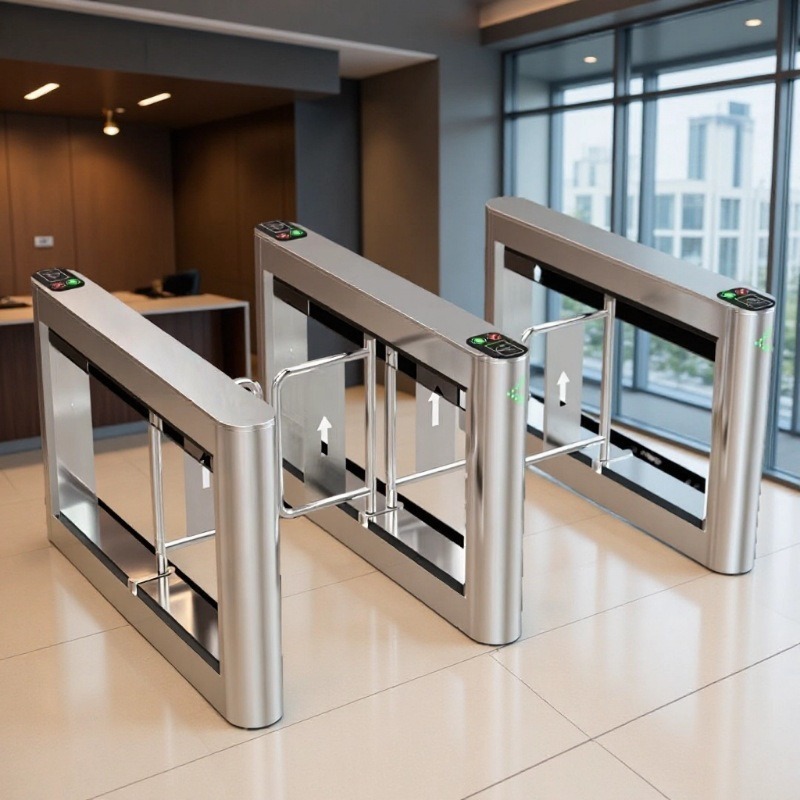 思翔通全自动摆闸 人脸识别身份证门禁通道闸机 出入口控制系统