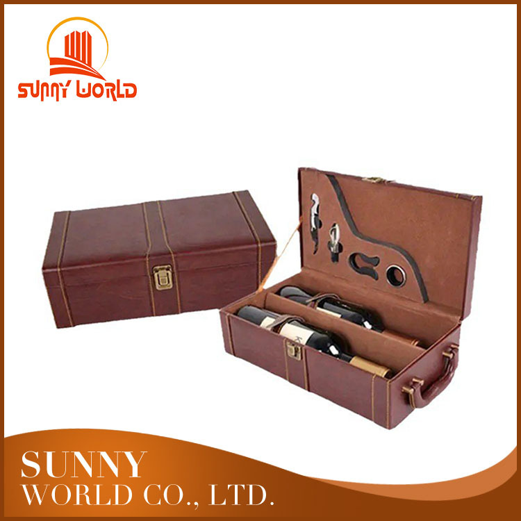 高端红酒礼盒套装高级感双支装轻奢皮革红酒包装白酒葡萄酒收纳盒