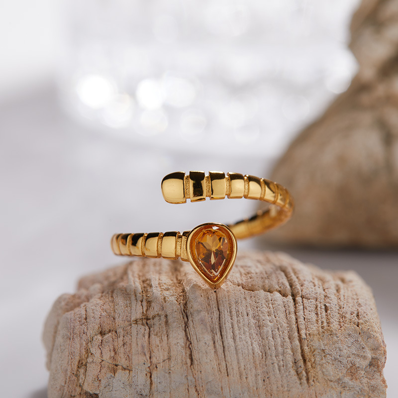 3g Weight Open Rings Classification Adjustable Ring Size 1 Piece Quantity Daily, Street Occasion 925 Sterling Silver, natural stone, Crystal Material Geometric Pattern All Seasons Season Women's Gender Simple Style, Classic Style Style 925 Sterling Silver Natural Stone Crystal Geometric Open Rings 16