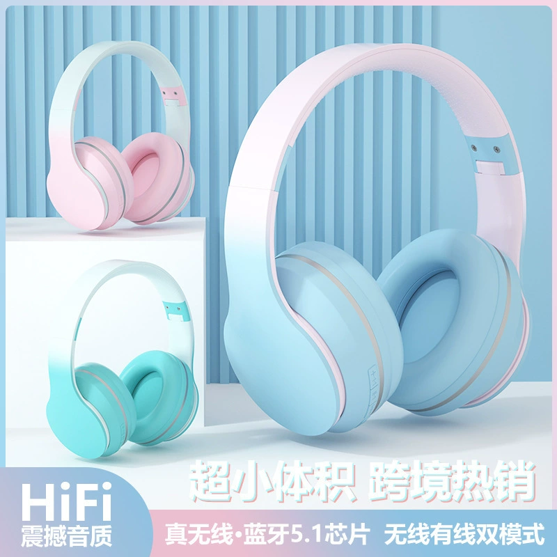Наголовная Bluetooth-гарнитура BT611 с градиентным цветовым шумоподавлением Macaron DR56 e-sports