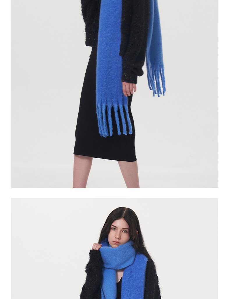 Nuova sciarpa in cashmere imitazione calda a due colori per autunno e inverno, sciarpa in mohair morbido e caldo spesso da donna_voghion.com
