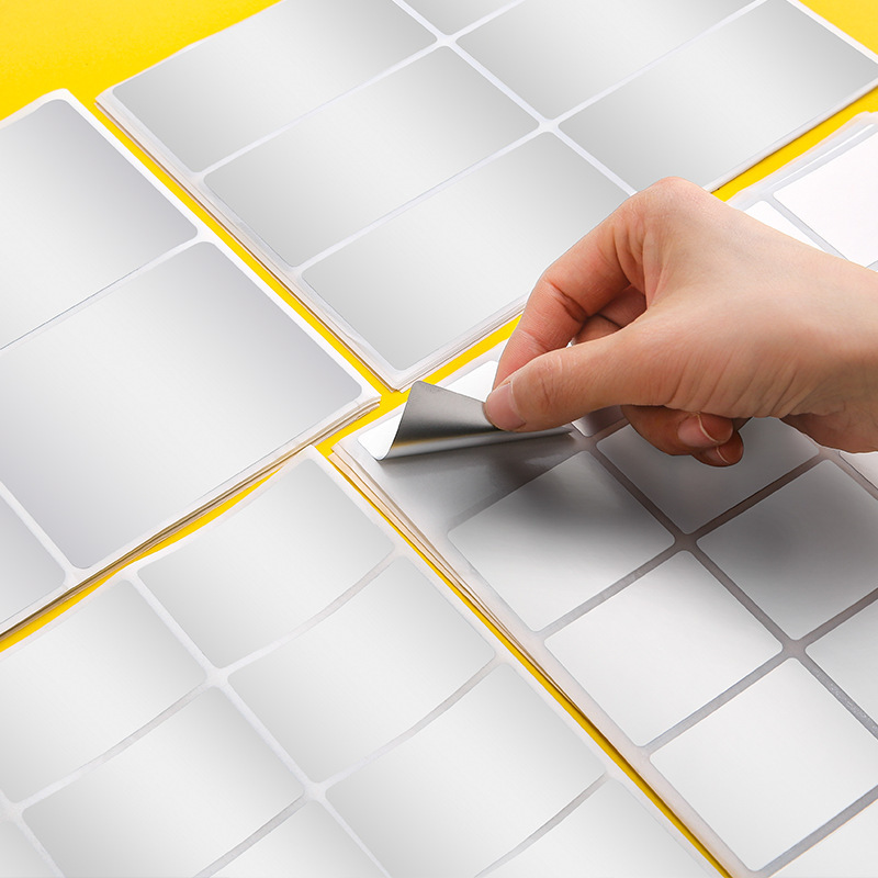 Asian silver self-adhesive label sticker label blank handwritten date sticker waterproof oil-proof high temperature resistant kitchen classification sticker Asian silver self-adhesive label sticker label blank handwritten date sticker waterproof oil-proof high temperature resistant kitchen classification sticker