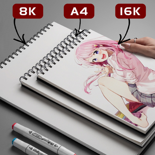 8K Mark Pen Mark Pen Drawing Book Animation Hand-painted Sketch Book Sketch Book Thickened Color Pencil Drawing Book