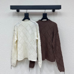 南油2025秋冬新款高端女装上衣镂空高领针织纯色长袖针织衫