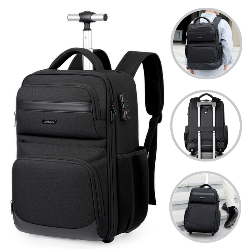 Trolley Bag New Men's and Women's Backpack Business Travel Large Capacity Multi-Functional Outdoor Computer Bag with Wheels School Bag