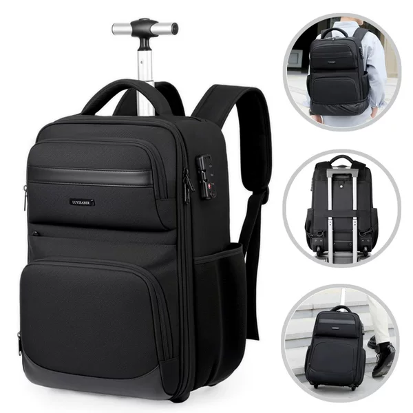 Trolley Bag New Men's and Women's Backpack Business Travel Large Capacity Multi-Functional Outdoor Computer Bag with Wheels School Bag