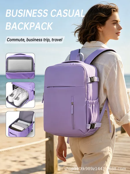 Cross-border large-capacity shoe compartment business laptop bag, wear-resistant and water-repellent, custom-made durable casual travel gift backpack