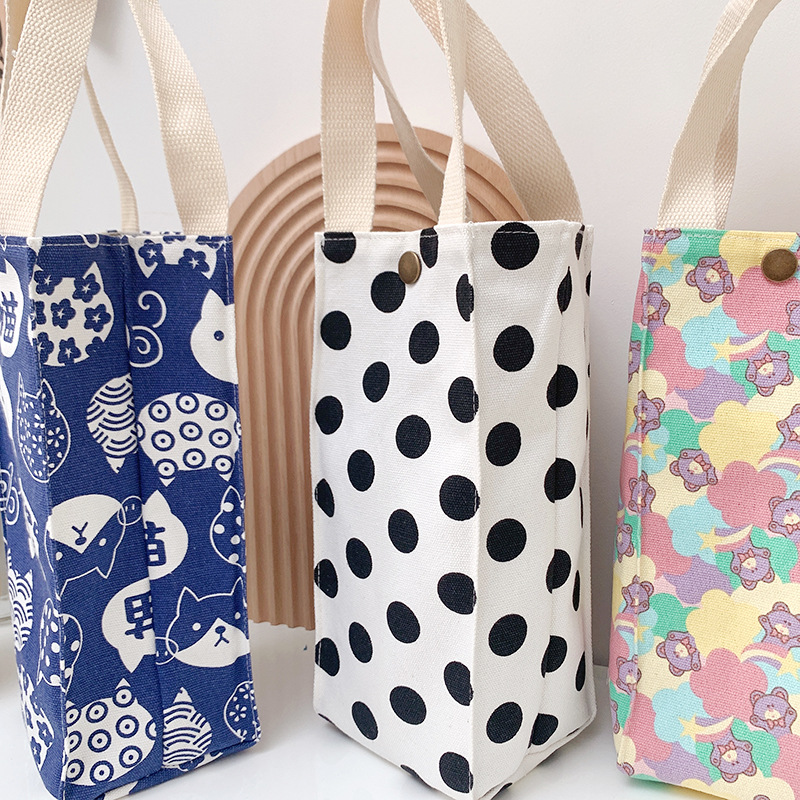 Simple dot lienzo termo cubierta de la taza cubierta protectora universal hervidor de agua bolso de leche taza de té bolsa portátil