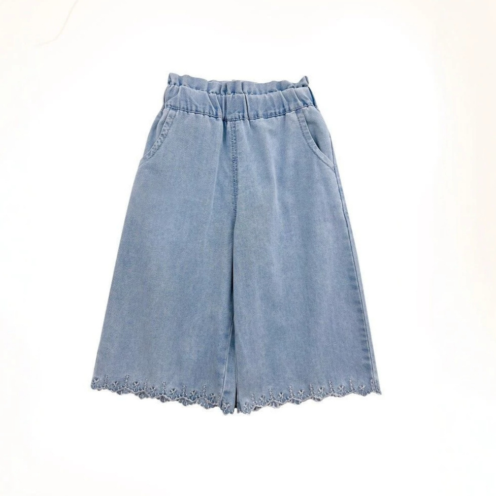 2026 nuevos pantalones largos de niñas jeans delgados de verano para niños pequeños y medianos niños extranjeros pantalones jeans de piernas anchas de niñas image 4