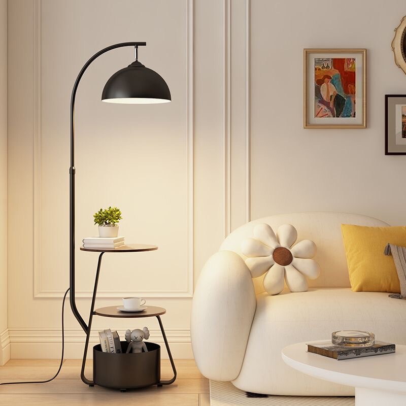 Trendy Double-Layer Storage Coffee Table Floor Lamp Bedroom Bedside Standing Lamp Living Room Sofa Side Coffee Table Decorative Lamp Trendy Double-Layer Storage Coffee Table Floor Lamp Bedroom Bedside Standing Lamp Living Room Sofa Side Coffee Table Decorative Lamp