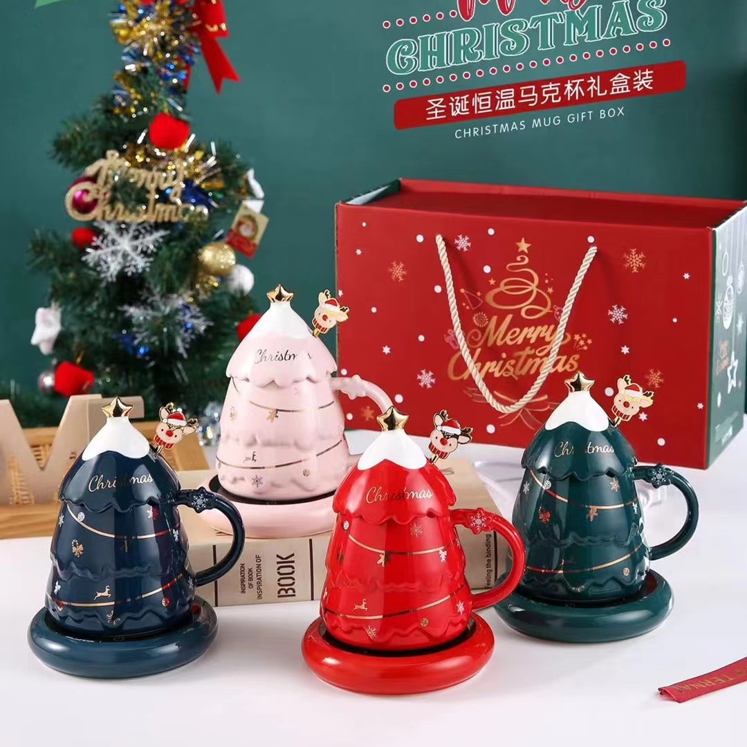 Navidad cálida taza cálida regalo de alto valor creativo de marca taza doméstica red taza de regalo set de taza de café