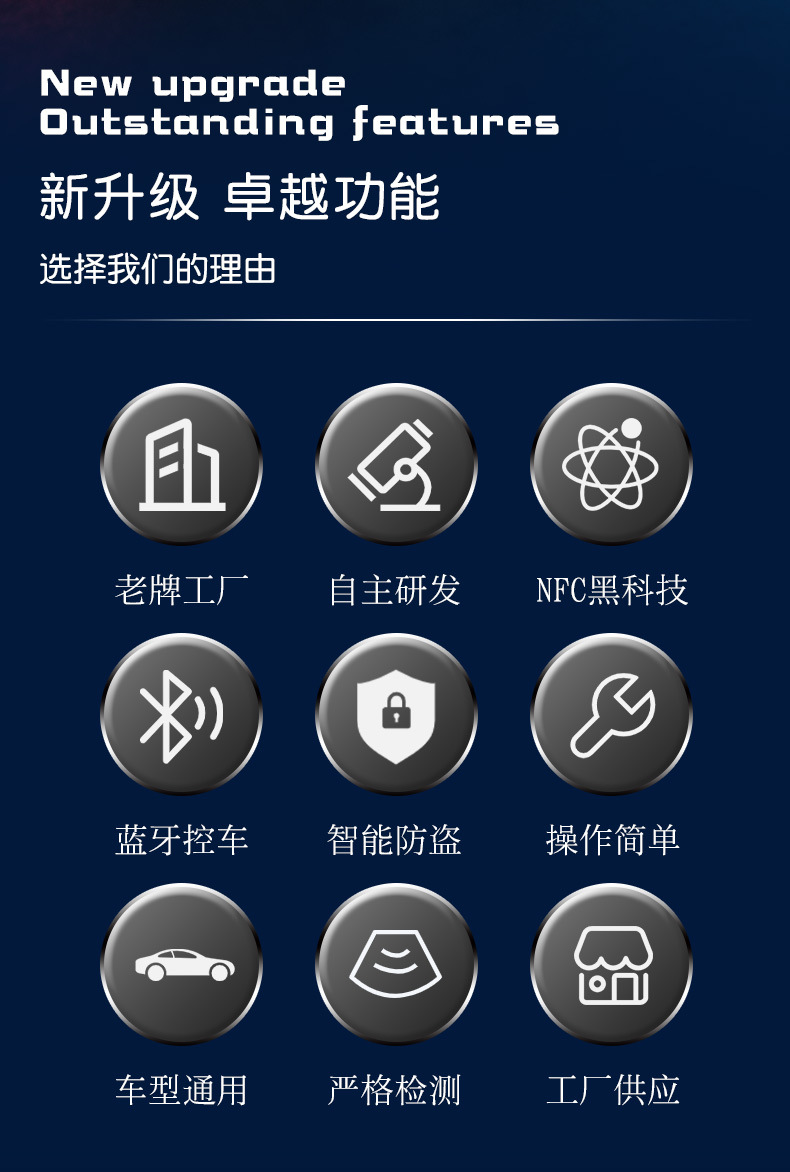 12V Nfc Car Key, Mobile Phone Bluetooth Key, Smart Digital One-Touch Start Car Nfc Key Card