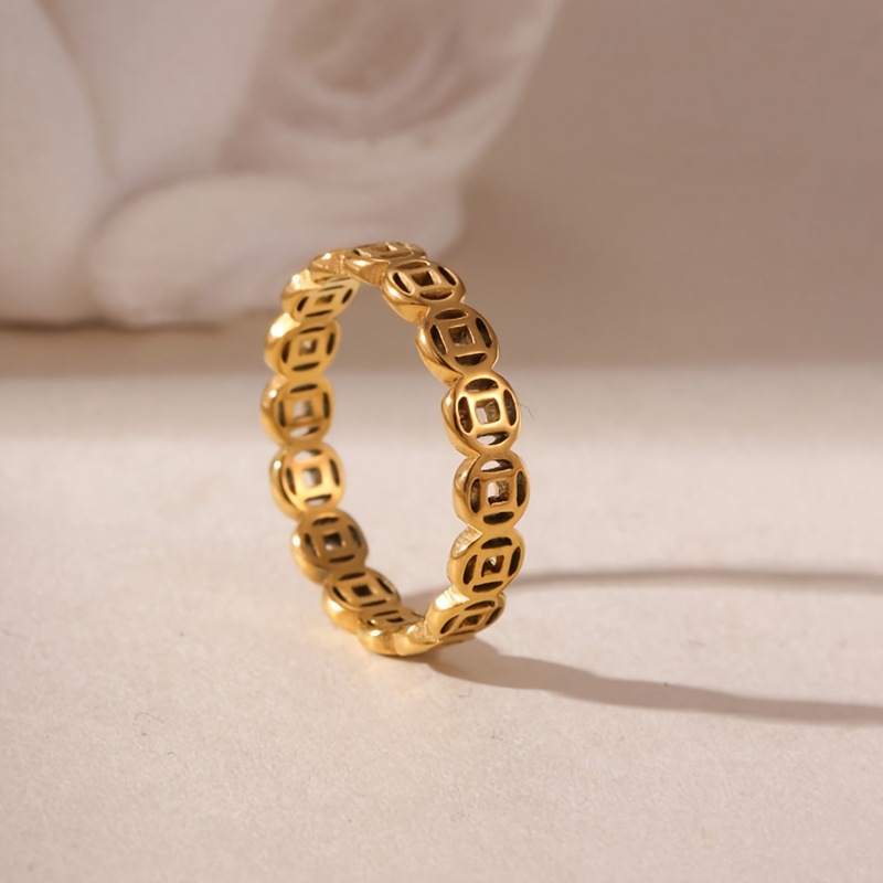 Stainless Steel Diamond Ring With Ceramic Inlay Designer Ring_voghion.com