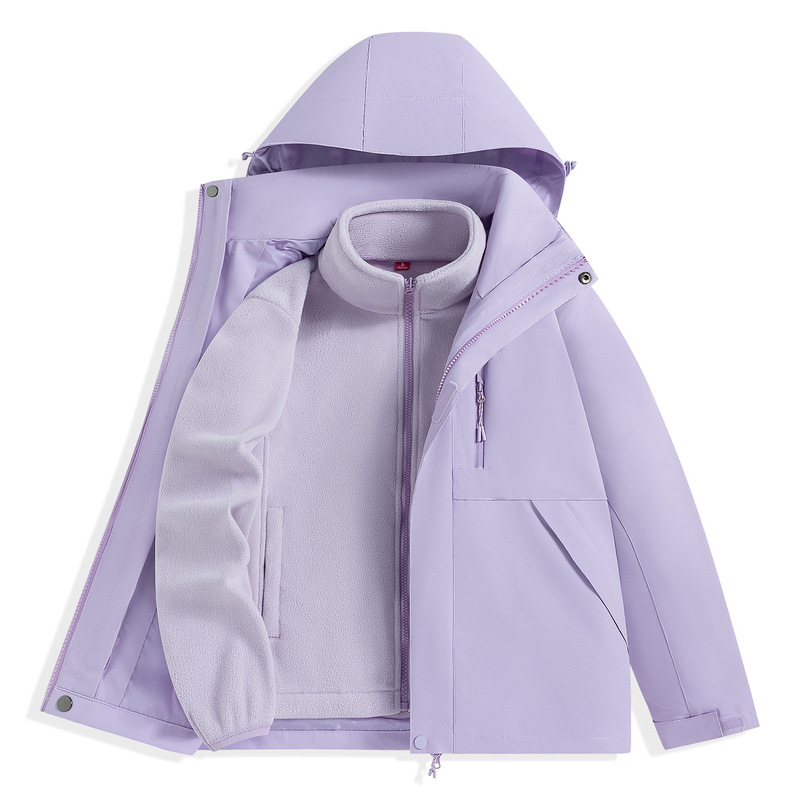 冲锋衣男女女款小个子三合一可拆卸两件套户外防风防水登山服外套|undefined