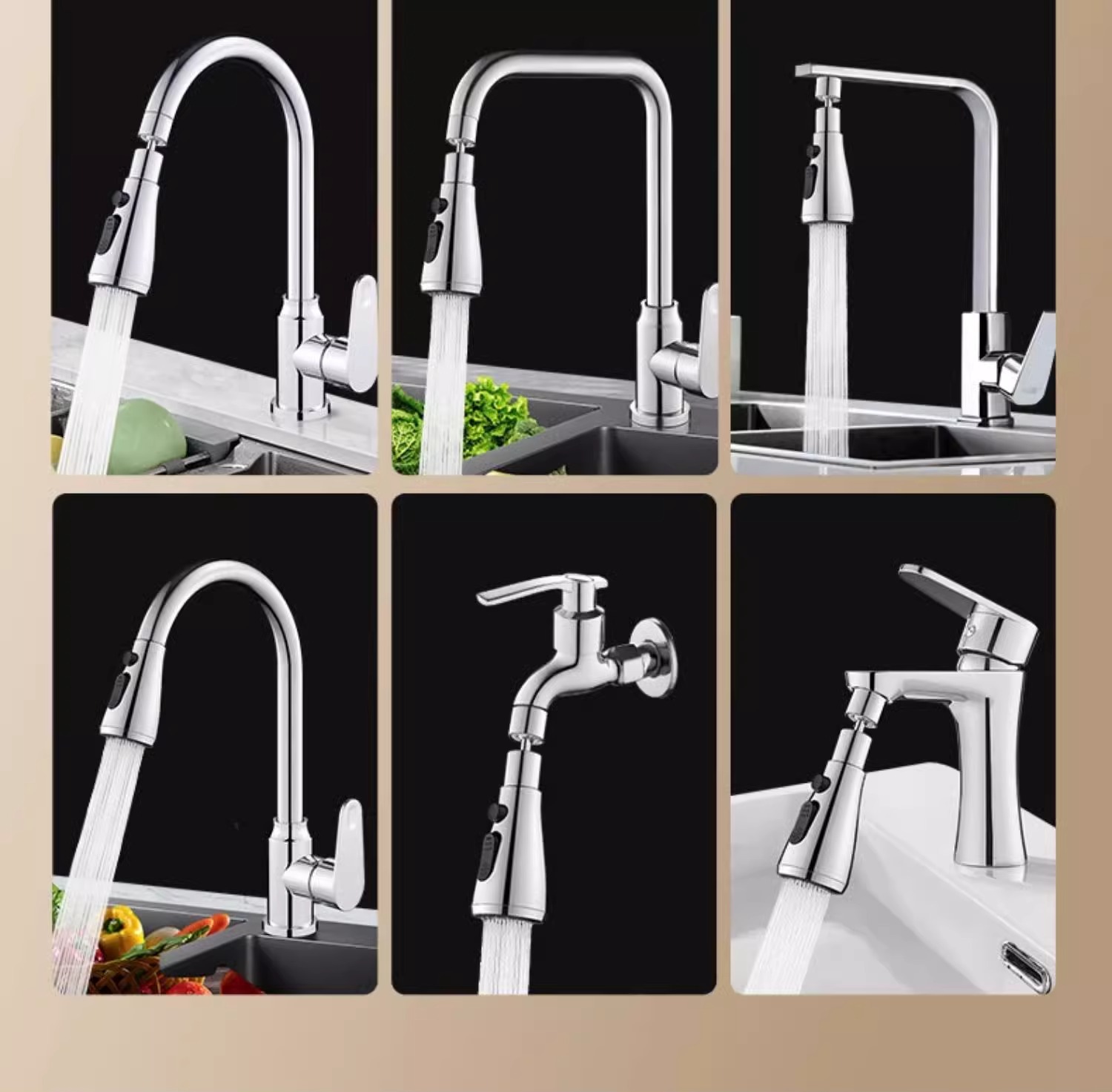 Kitchen faucet splash-proof water extension device, sink universal joint for extending, special universal nozzle shower head full figure
